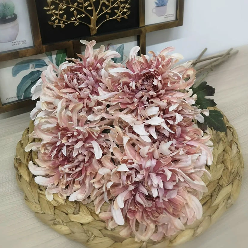 Искусственные цветы в Дзержинске | Цветок искусственный «Хризантема», персиково-розовая, одиночный