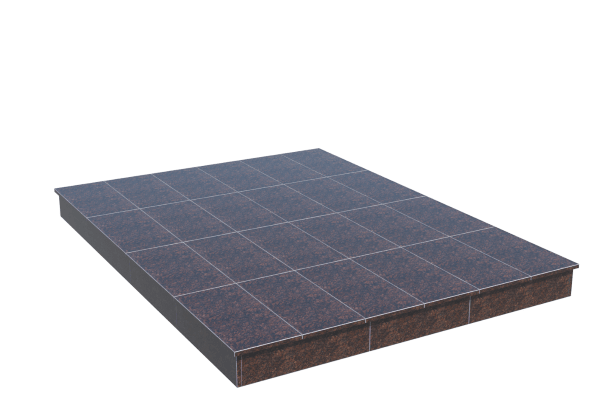 Площадки на могилу в Дзержинске | Площадка с вертикальной (15 см) облицовкой Дымовским гранитом