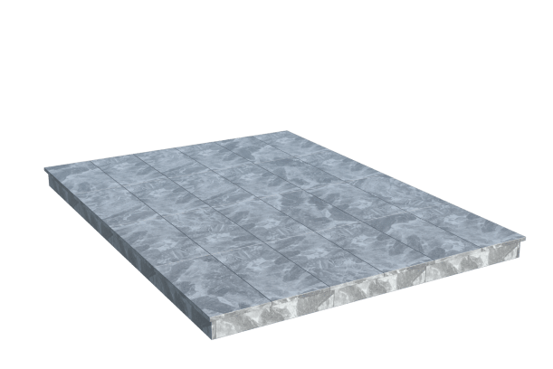 Площадки на могилу в Дзержинске | Площадка с вертикальной (10 см) мраморной облицовкой