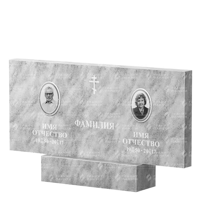 Памятники из мрамора в Дзержинске | Двойной мраморный памятник, прямой