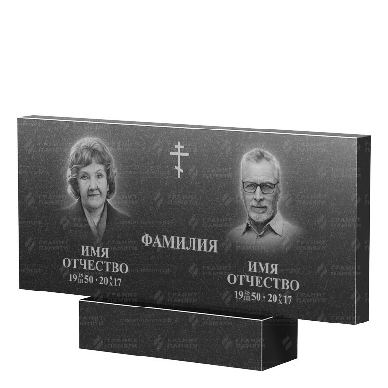 Памятники из гранита двойные в Дзержинске | Двойной гранитный памятник, прямой