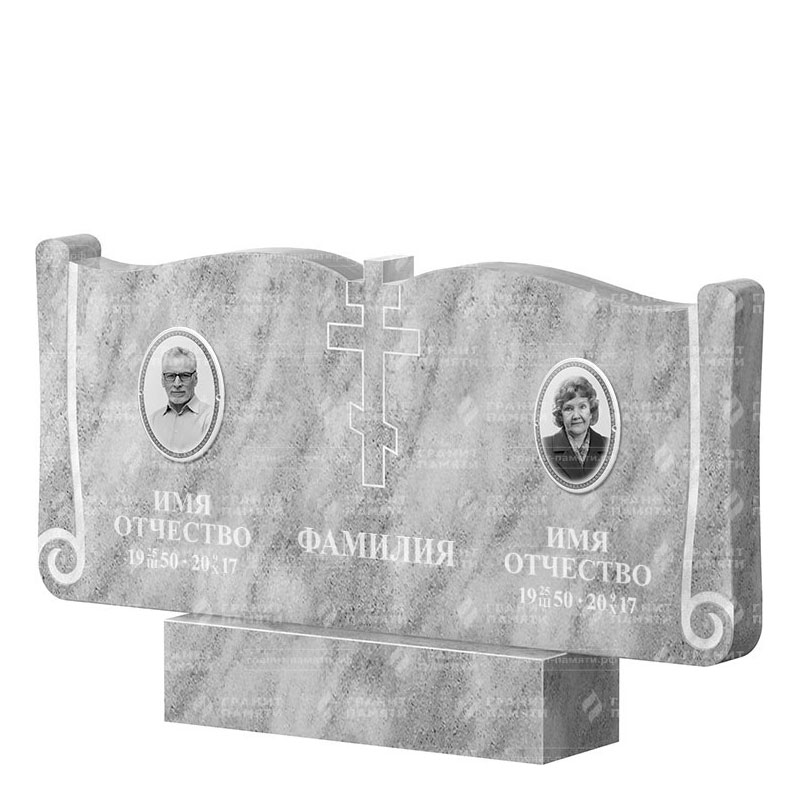 Памятники из мрамора в Дзержинске | Двойной мраморный памятник ФМ-263