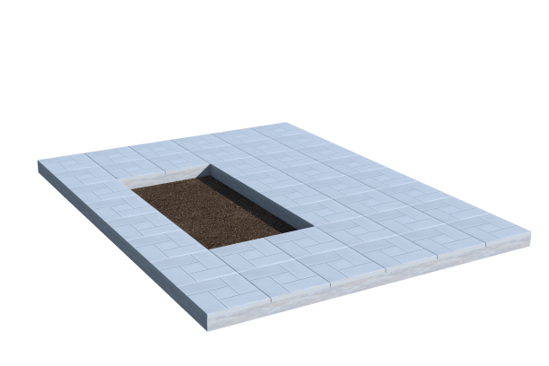 Площадки на могилу в Дзержинске | Площадка с тротуарной плиткой (под цветник)