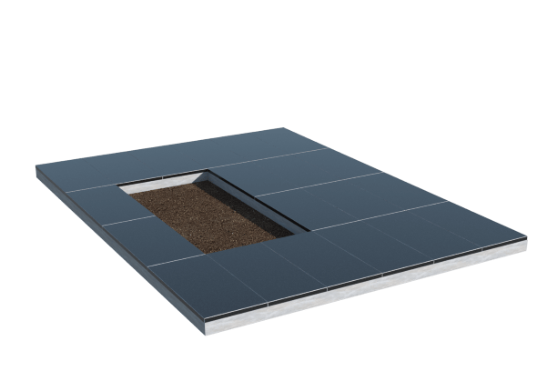 Площадки на могилу в Дзержинске | Площадка с облицовкой гранитом Габбро (под цветник)