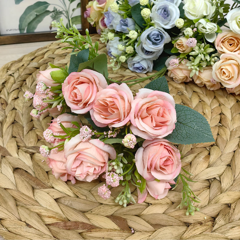 Искусственные цветы в Дзержинске | Цветы искусственные «Розы», нежно-розовые, букет