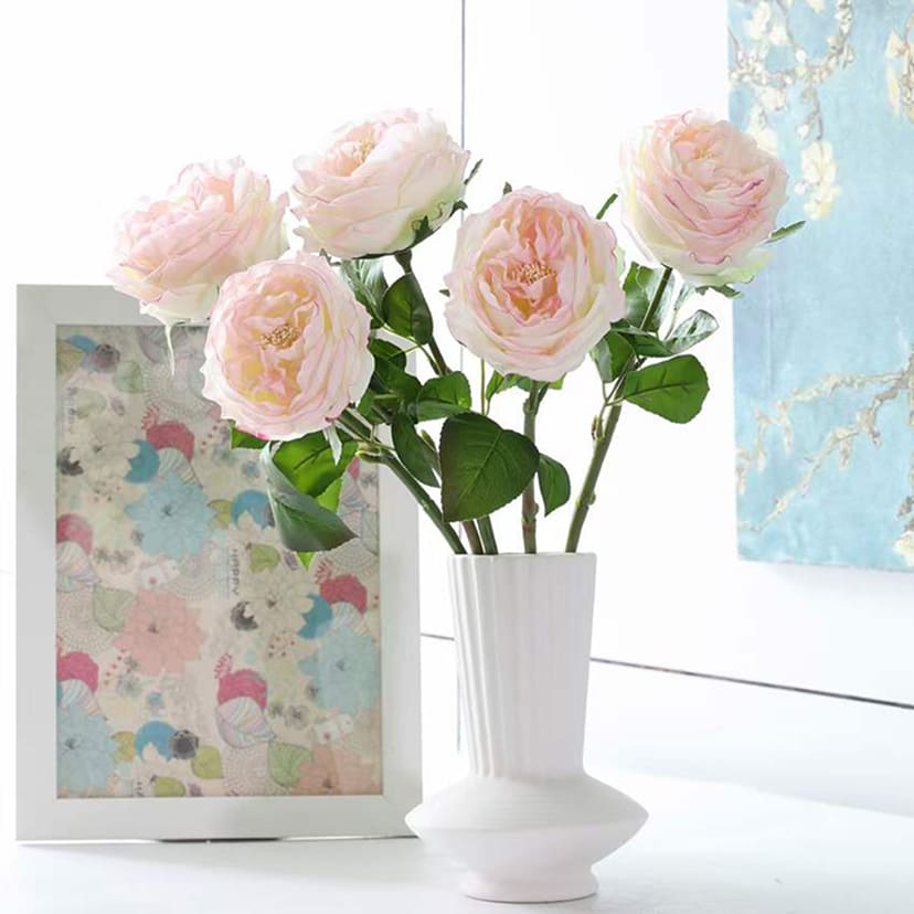 Искусственные цветы на могилу в Дзержинске | Цветок искусственный «Роза пионовидная», молочно-розовая, одиночный