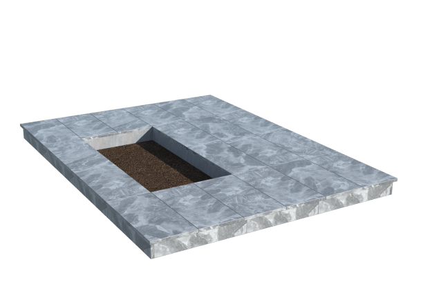 Площадки на могилу в Дзержинске | Площадка с вертикальной (10 см) мраморной облицовкой (под цветник)