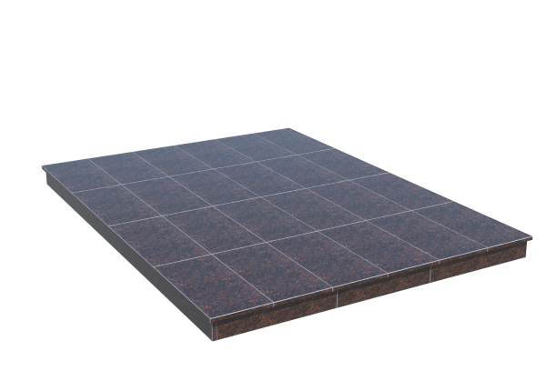 Площадки на могилу в Дзержинске | Площадка с вертикальной (10 см) облицовкой Дымовским гранитом